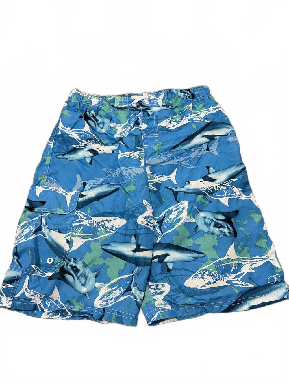 Op Boys Shark Print Swim Trunks XXL